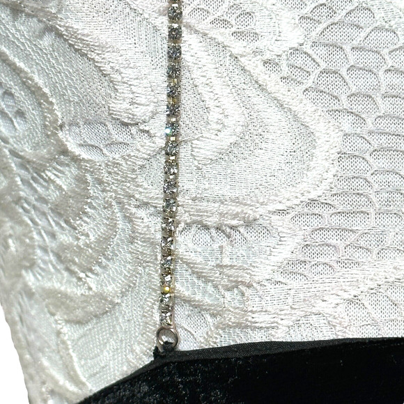 House Of Harlow 1960 Velvet Sheath Dress Rhinestone Straps Women Medium NWT - Picture 4 of 8